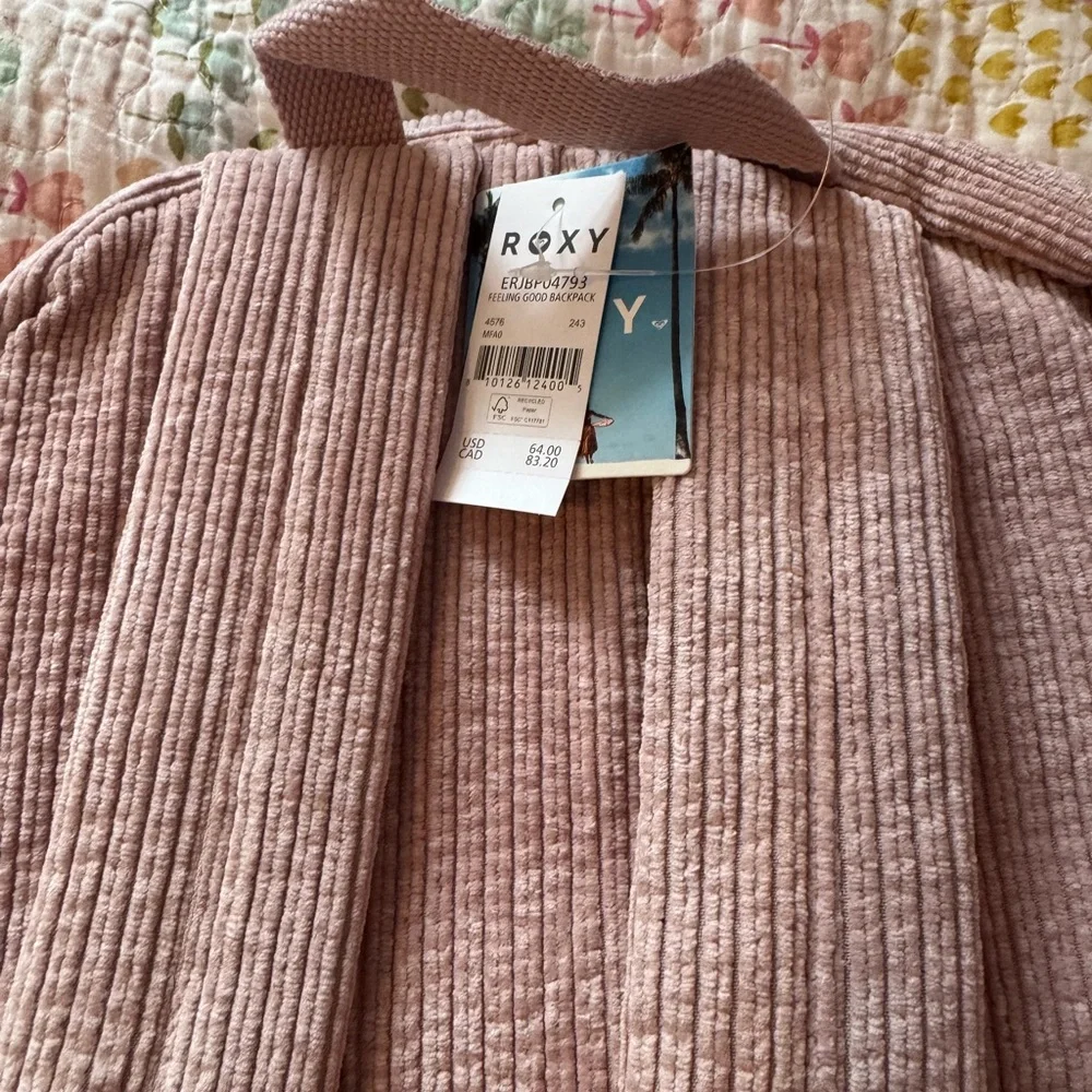 Roxy Ribbed Corduroy Backpack in Blush Pink